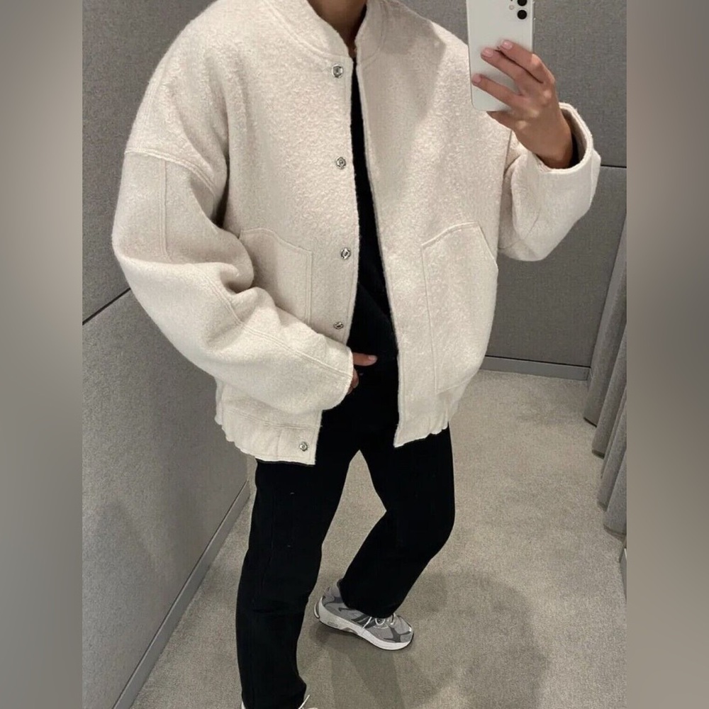 Zara textured bomber jacket